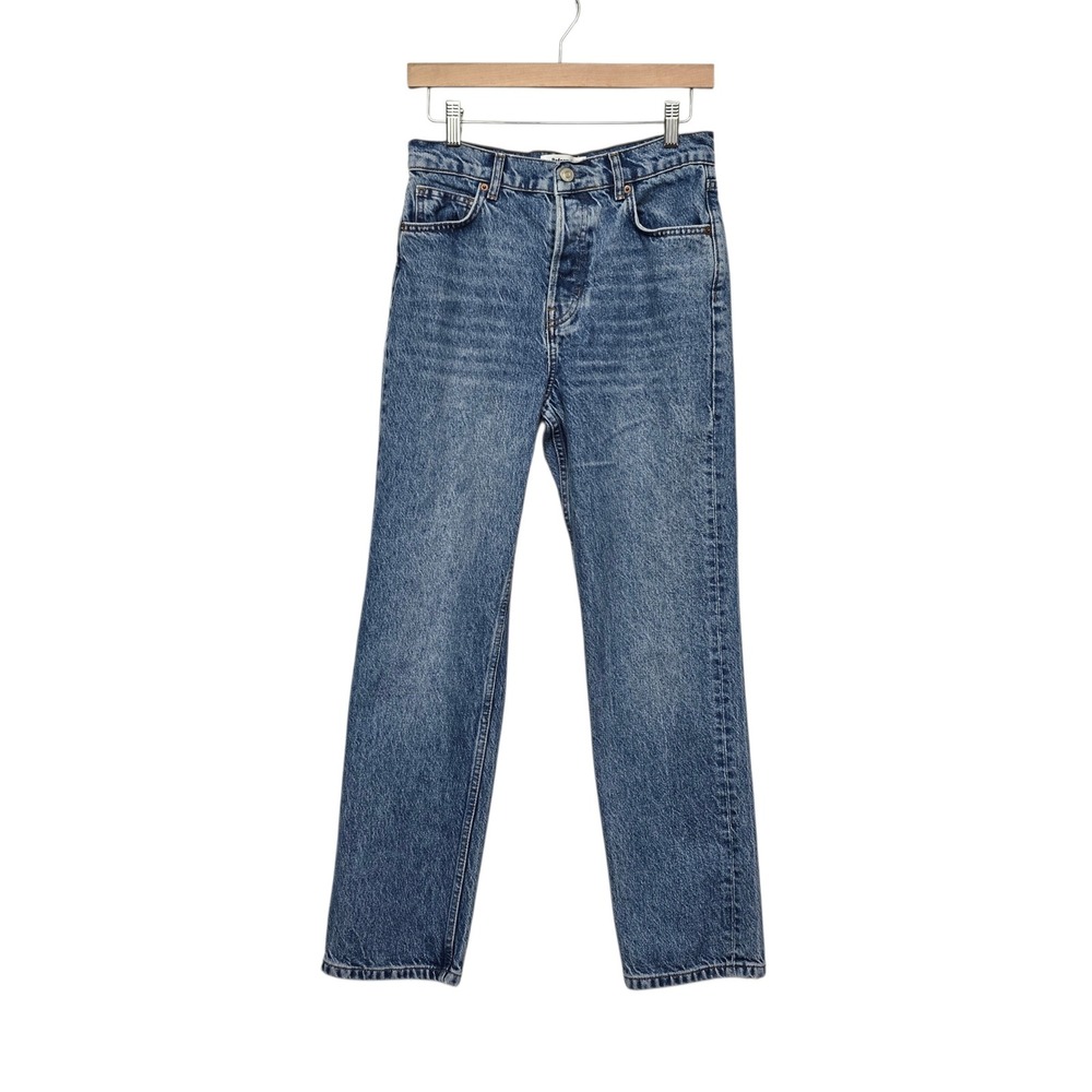Reformation Cynthia High Rise Straight Jeans Blue Medium Wash Size 27 Cotton